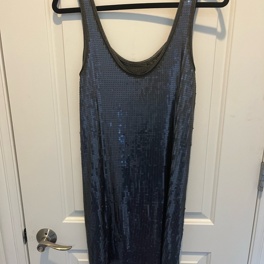 Vince Shimmering Sequin Mini Dress - Dark Gray - Picture 6 of 12
